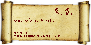 Kecskés Viola névjegykártya